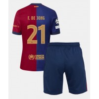 Barcelona Frenkie de Jong #21 Domaci Dres za djecu 2024-25 Kratak Rukav (+ Kratke hlače)